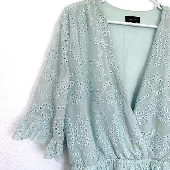 Majorelle Mint Green Eyelet Havana Romper - Picture 7 of 10